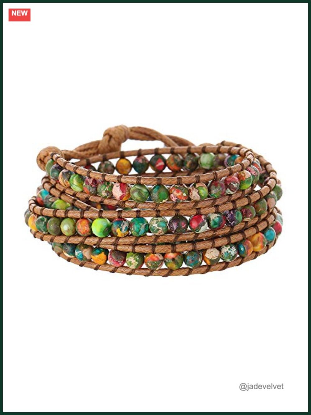 Handcrafted Natural Stone Crystal Wrap Bracelet Adjustable
